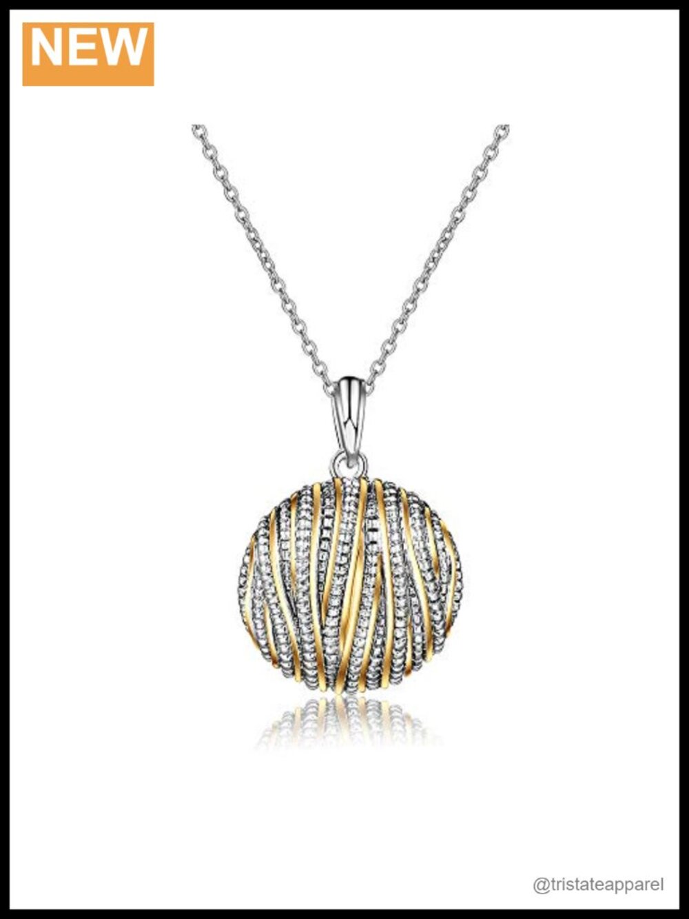 Two-Tone Intertwined Crossover Pendant Necklace Adjustable Chain Women Jewelry